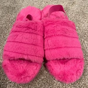 Fuzzy Hot Pink Slippers